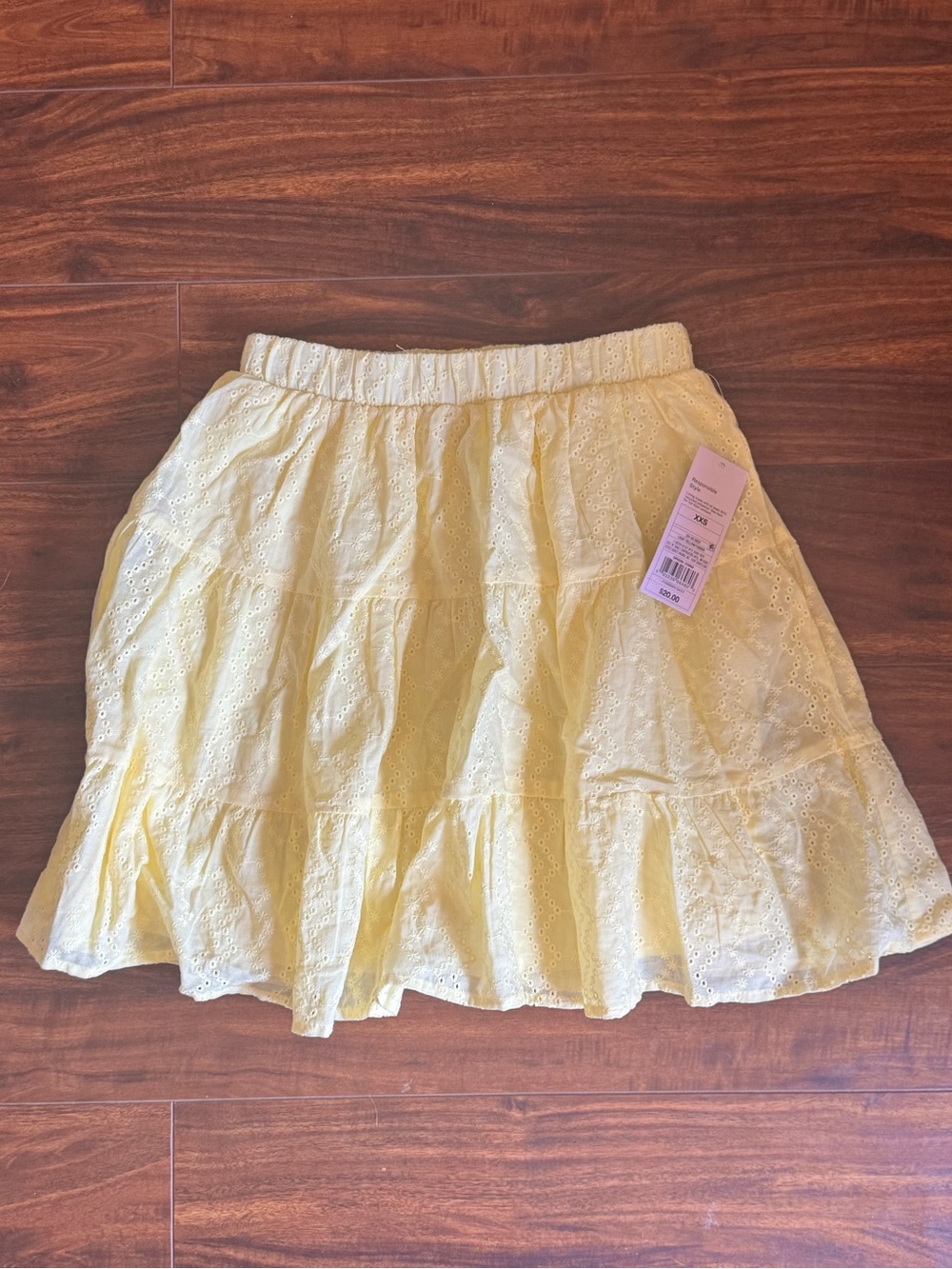 wild fable Yellow Eyelet Tiered Mini Skirt